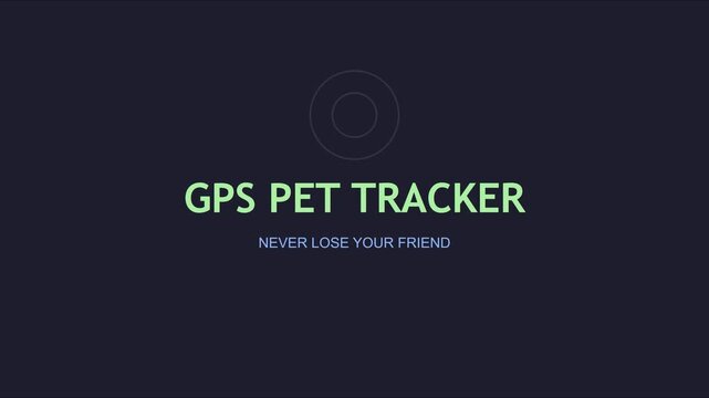 Gps pet tracker animation: modern digital interface for animal location and safety monitoring 4k