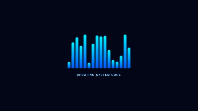Dynamic motion of digital blue bar graph visualization in futuristic data analysis video.