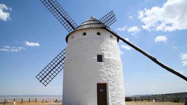 Historic Ojos Negros windmill in Teruel Spain traditional Mediterranean architecture