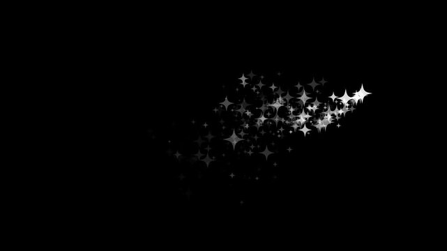 Glittering star trail, White glitter trail, abstract particle effect, sparkling wave, flowing light, luxury glamour background, magic dust explosion on isolated chroma key