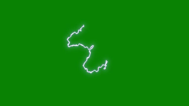 Electric flow, blue light force effect on green background. 4K, thunderstorm video effect Sudden scary lightning moving in the sky to cause rain and snow.