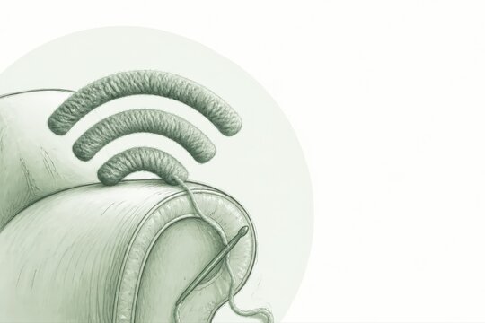 Wireless audio illustration for hearing and communication technology concept