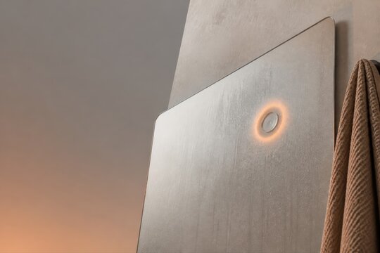 Smart Shower Control Panel with Warm Ambient Bathroom Lighting