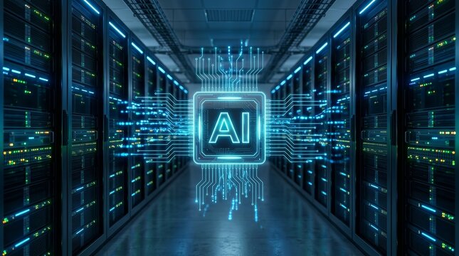 Artificial intelligence computing and machine learning operations in a modern data center facility.