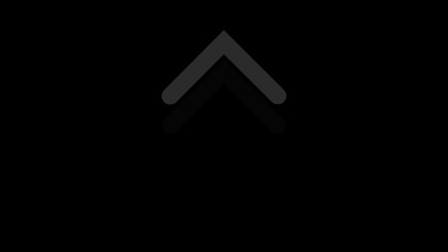 Chevron arrows stack and fade into grayscale on a black background