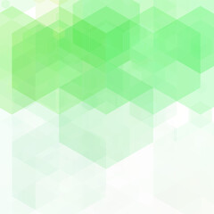 Obraz premium Abstract green seamless geometric pattern of transparent hexagons on a white background. EPS 10