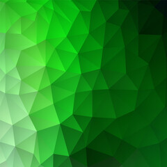 Fototapeta premium Abstract dark geometric background with a texture of triangles in green and emerald tones. EPS 10