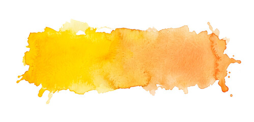 Golden orange watercolor banner for bright web templates. © RK graphics