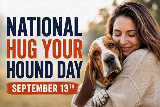 National Hug Your Hound Day September 13th Woman Cuddling Dog