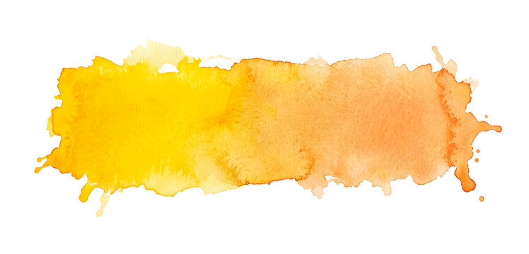 Golden orange watercolor banner for bright web templates.