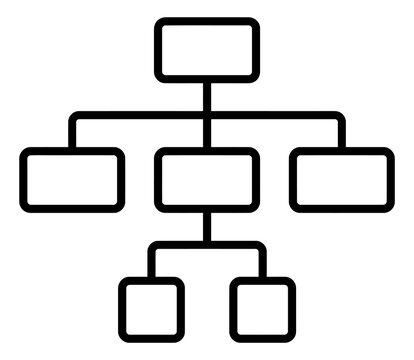 Organizational chart diagram structure outline icon for hierarchy and management with org chart business structure flowchart vector