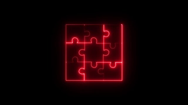 Missing Puzzle Piece Concept for Problem Solving, Strategy and Finding Solutions on a transparent background, 4k motion video