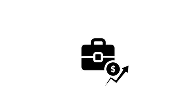Bag compensation icon simple dollar briefcase glyph icon . motion graphic of Bank money bag icon concept, 4k motion video