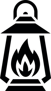 Camping lantern silhouette vector graphic design icon with silhouette adventure wilderness