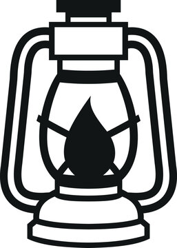 Classic kerosene lantern silhouette graphic vector symbol with kerosene silhouette isolated