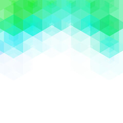 Obraz premium Abstract geometric background of hexagons in green and blue tones vector illustration. eps 10