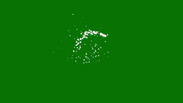 Luxury white glitter sparkles line trail animation, magic dust and pixie dust path, christmas stars isolated on green screen. glowing light effect in seamless 4K video.