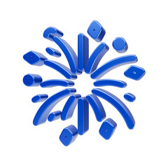 Fototapeta premium Abstract Blue Burst: A vibrant, abstract graphic bursting with dynamic blue shapes, suggesting celebration, energy, and creative design.