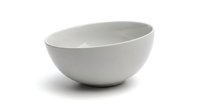 A white bowl sitting on a plain white background