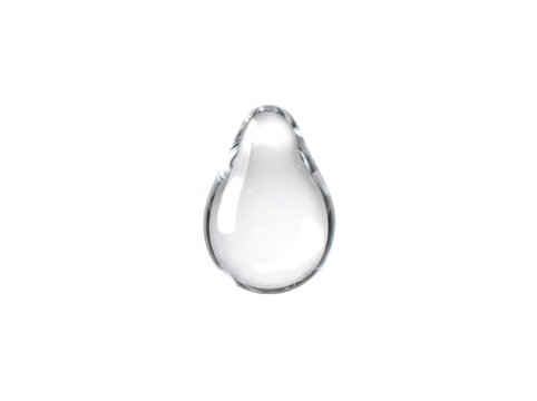 A single clear water drop falling down representing purity and fresh nature liquid element for design