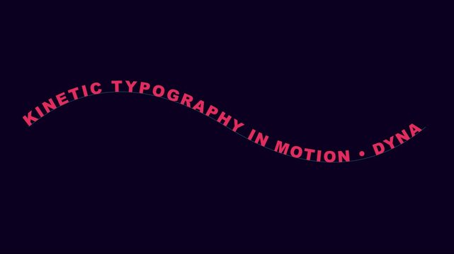 Kinetic typography in motion dynamic text animation on dark 4k background, for modern digital, and creative branding projects