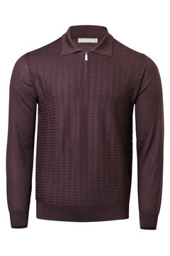 Burgundy Knit Half Zip Sweater