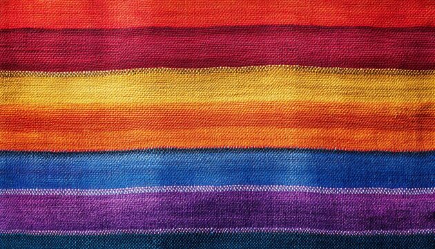 Colorful stripes of woven fabric displaying vibrant hues and rich texture for art and design inspiration