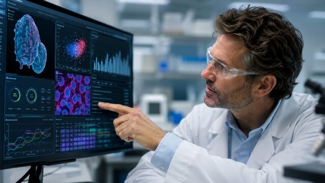 Doctor Analyzing ECG Data on Medical Monitor