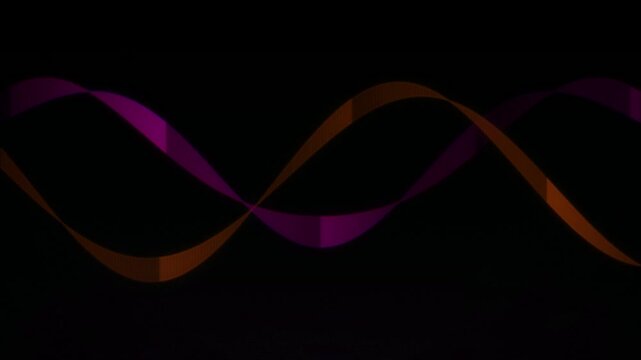 Two overlapping sine wave ribbons flow in a seamless loop
