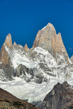 Close-up of Mt Fitz Roy (Cerro Chalten) in the Andes, Los Glaciares National Park, Patagonia, Santa Cruz, Argentina