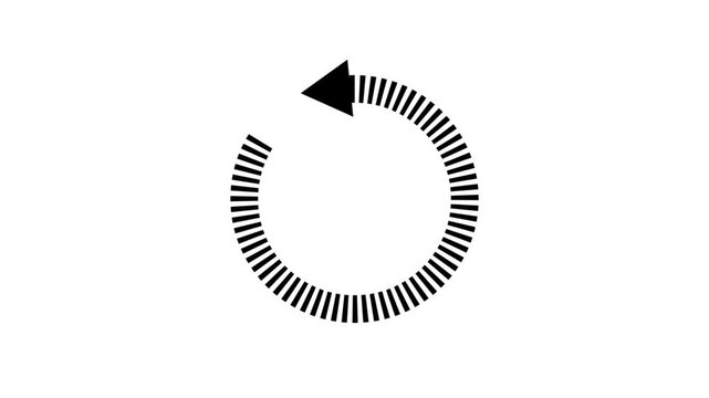 Circular arrow rotates counterclockwise across a white background
