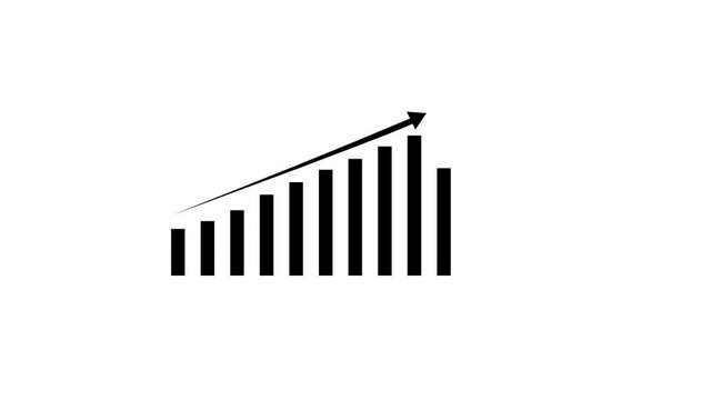 Vertical bars grow upwards forming a rising graph on a white background