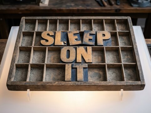 Letter Tray Sleep On It Wooden Typography Inspiration Sign