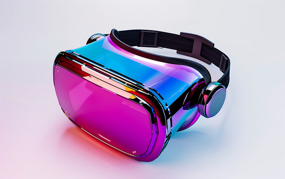 VR headset isolated on white background, futuristic design, DSLR 8K