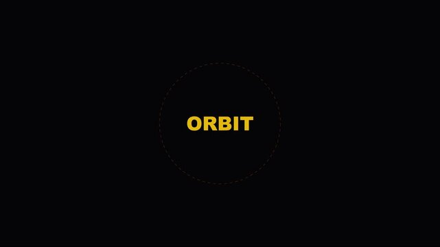 Orbit text animation with circular path motion for modern digital branding and minimalist projects 4k