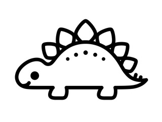 シンプルな線のステゴサウルスのアイコンのイラスト素材 © ふわぷか