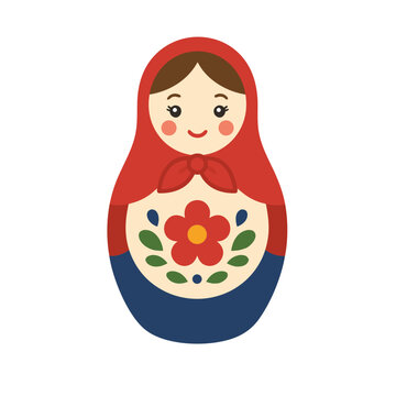 traditional russian matryoshka doll vector illustration