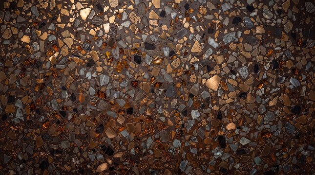 Polished Terrazzo Stone Floor Texture Background