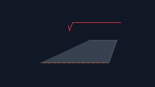 Square root mathematical symbol animation on dark 4k background, for educational science, and geometry projects