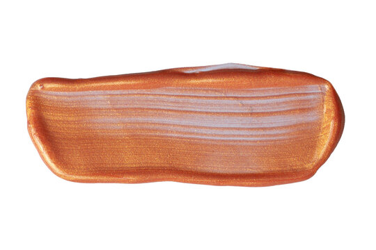 Copper metallic paint stroke creating shimmering texture