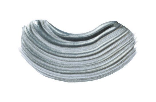 Silver metallic paint stroke with shimmering texture