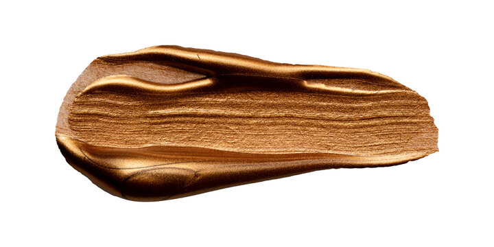 Gold metallic paint brush stroke swatch texture