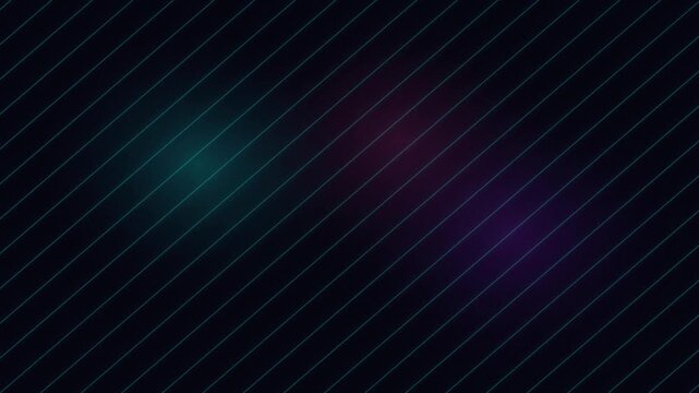 Fast neon lines and diagonal light streaks over a soft blurred colorful background motion graphic loop
