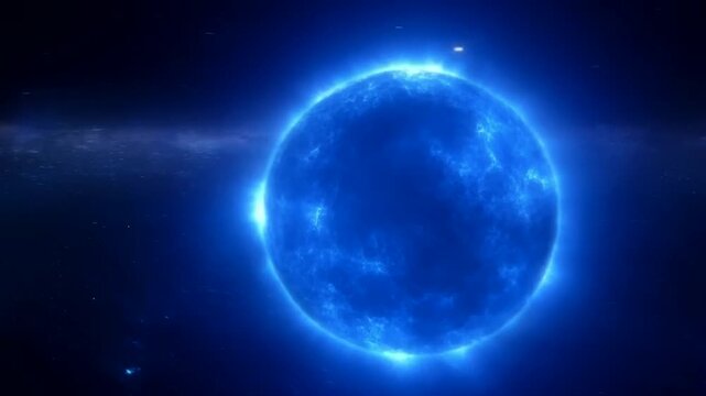 Professional Vfx Digital Effects Futuristic Glowing Blue Star in Deep Space Surrounded by Distant Galaxy Background And Vibrant Cosmic Nebula Light For Astronomy And Space Science Projects