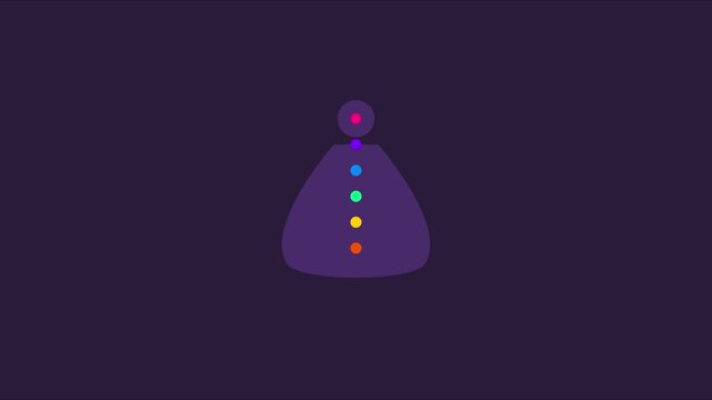 Chakra meditation animation: seven energy points alignment for spiritual wellness and mindfulness practice 4k