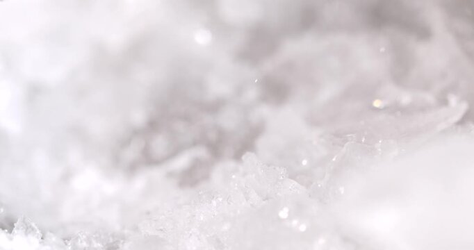 Slow motion analysis of water droplets and movement in a close-up view