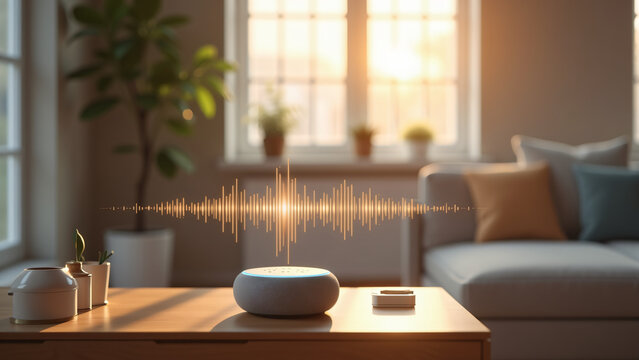 Artificial Intelligence Smart Home Voice Assistant Concept