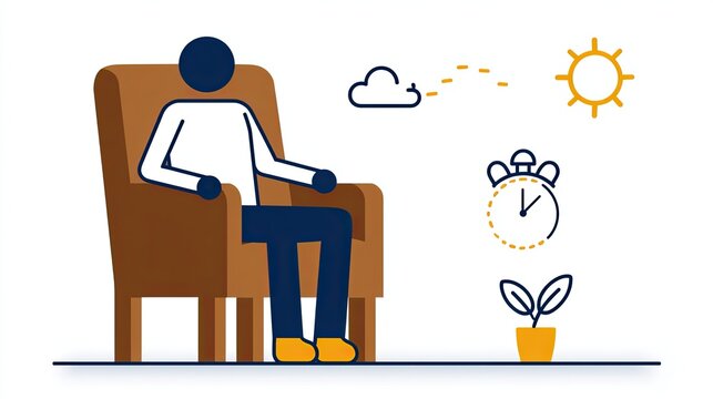 Armchair Pictogram Relaxing Relaxing in Comfort: A Digital Illustration of Tranquility at Home