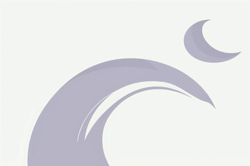 Naklejka premium Minimalist Lavender Wave and Crescent Moon Abstract Background