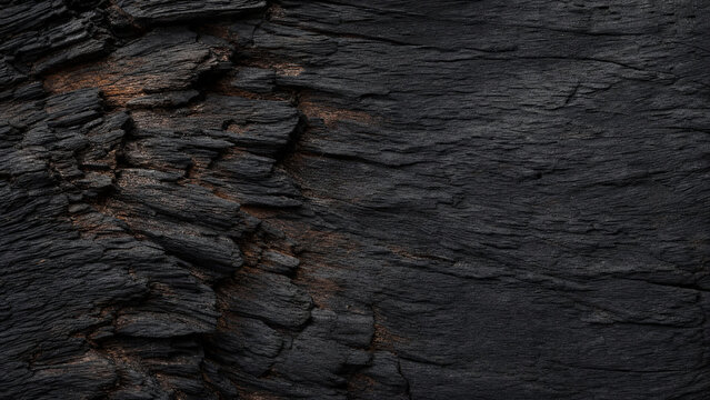 Charred wood grain texture with deep black natural lines